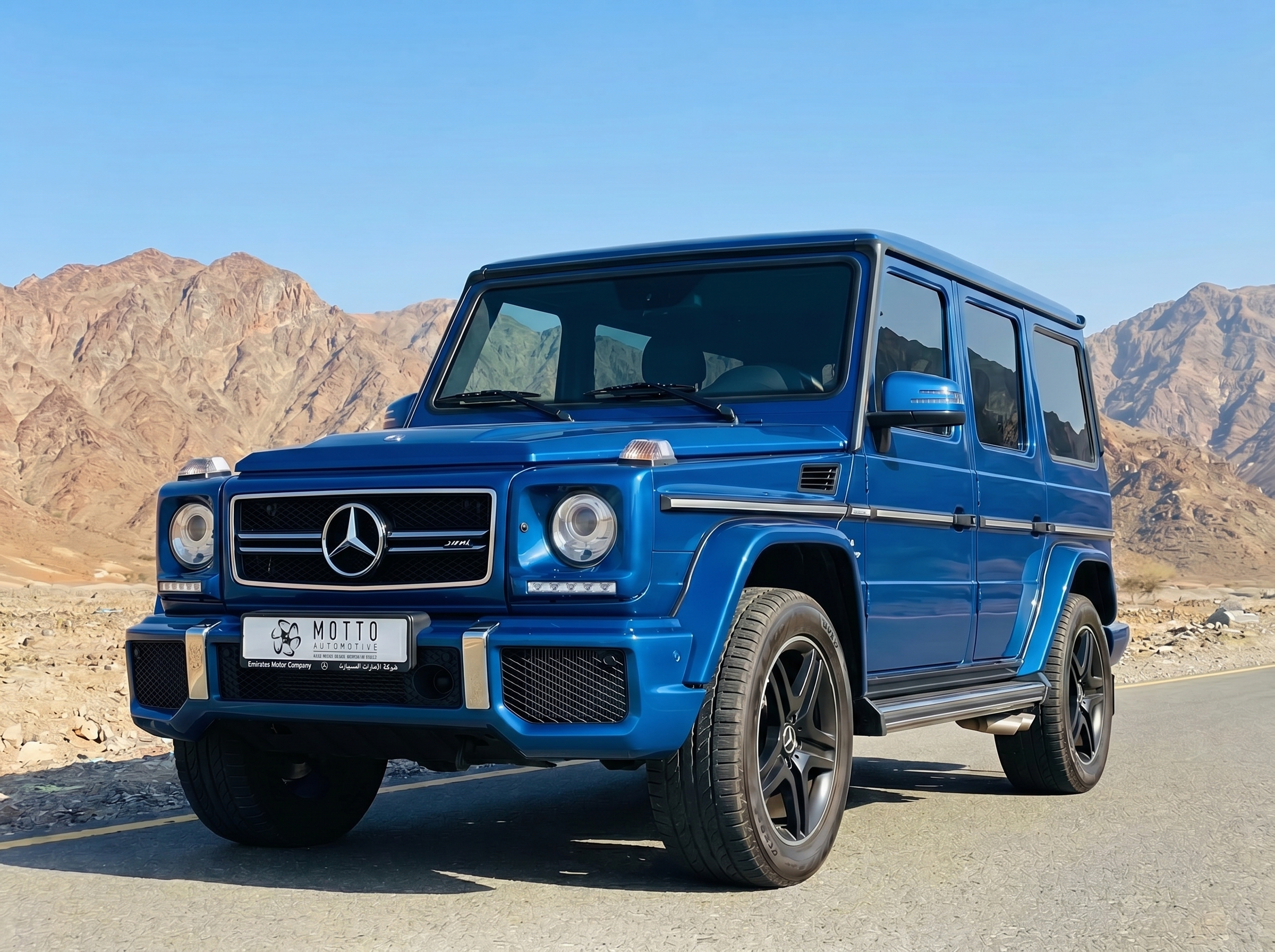 Mercedes G-Wagon with Motto Automotive number plate, Fujairah mountains UAE